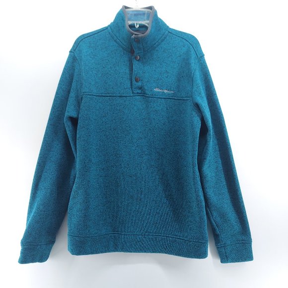 eddie bauer green fleece pullover size medium mens - Picture 1 of 10